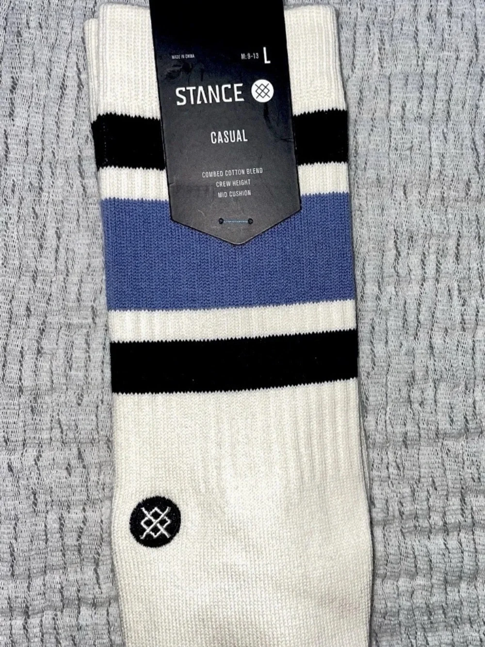 Stance Men's Crew Socks Size Large Stripes / Icon NWT